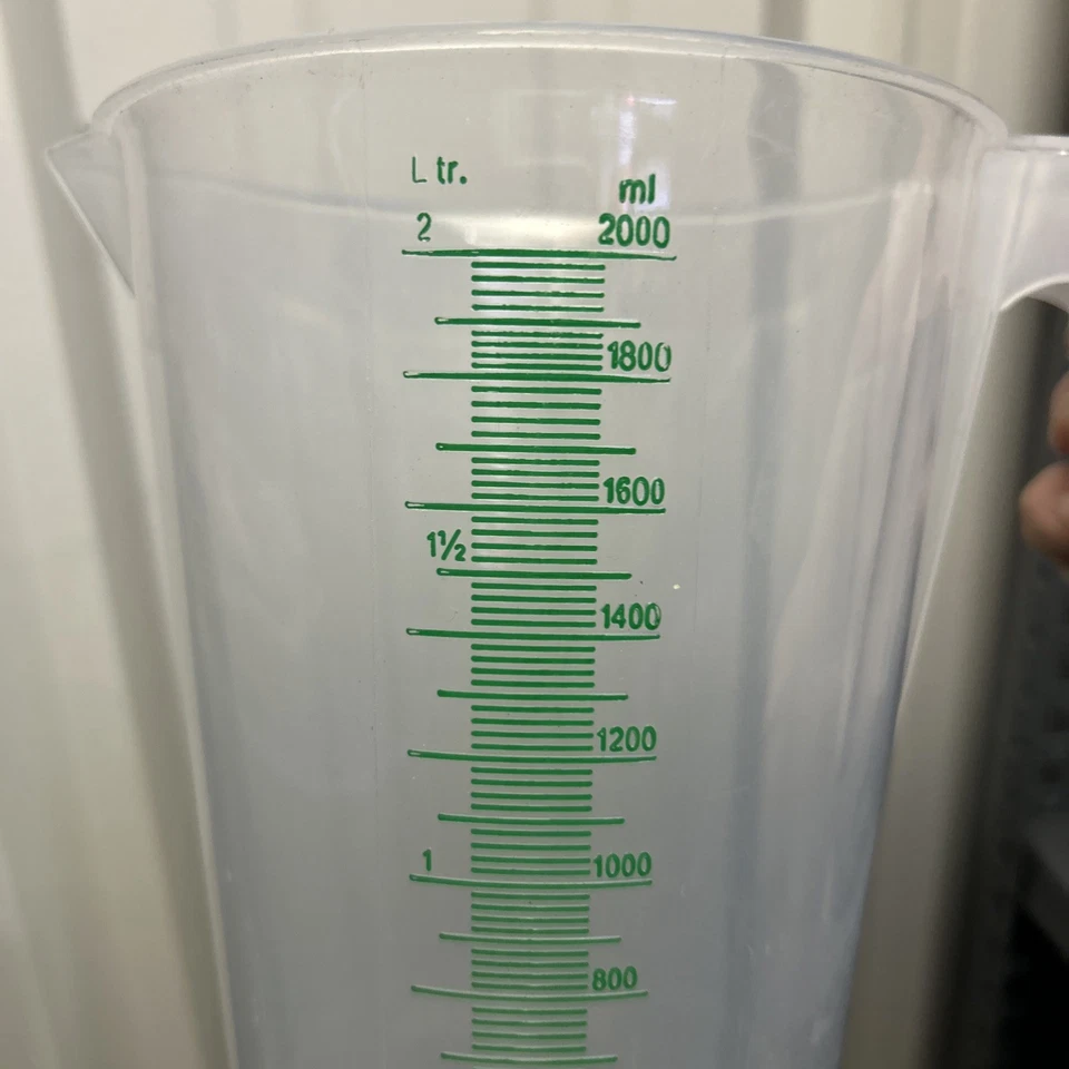 Pack de 2 2000 ml, vaso medidor jardín - jarra líquido medida 2 litros - 1 par Foto 2 de 3