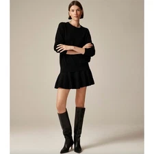 J.Crew Cashmere Relaxed Crewneck Sweater Classic Minimalist Black Large NWT