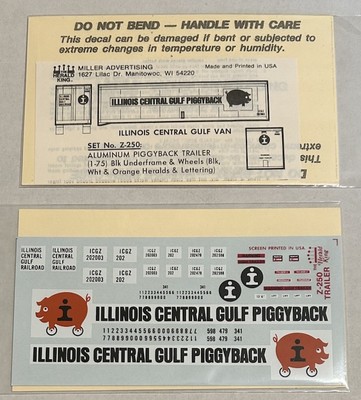 HERALD KING HO DECAL-ILLINOIS CENTRAL GULF/ICG  PIGGYBACK TRAILER  #Z-250