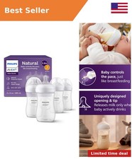Natural Baby Bottles, Medium Flow, 9 oz, BPA-Free, 4-Pack