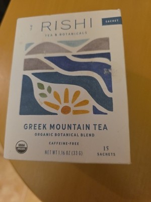 Rishi Tea Greek Mountain Tea, Caffeine Free, 15 Sachets