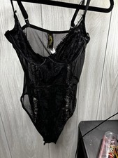 Victoria's Secret Women's Lace Bodysuit One Piece Black Size M