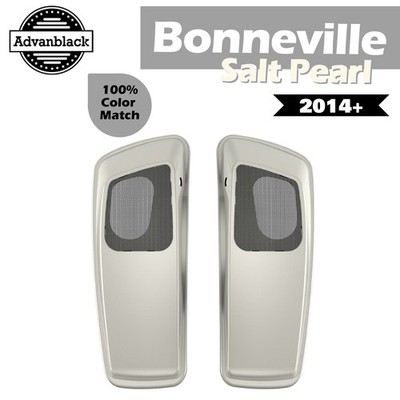 Bonneville Salt Pearl 6x9 inch Saddlebag Speaker Lids Audio Cover For Harley 14+