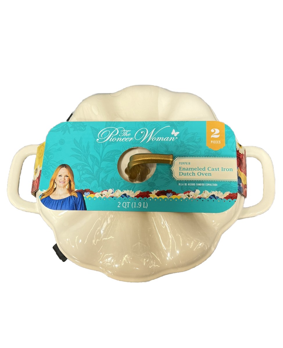 The Pioneer Woman 2qt Enameled Cast Iron Linen Pumpkin Dutch Oven