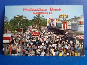 Pontchartrain Beach Post Card Midway New Orleans 1960s Ebay
