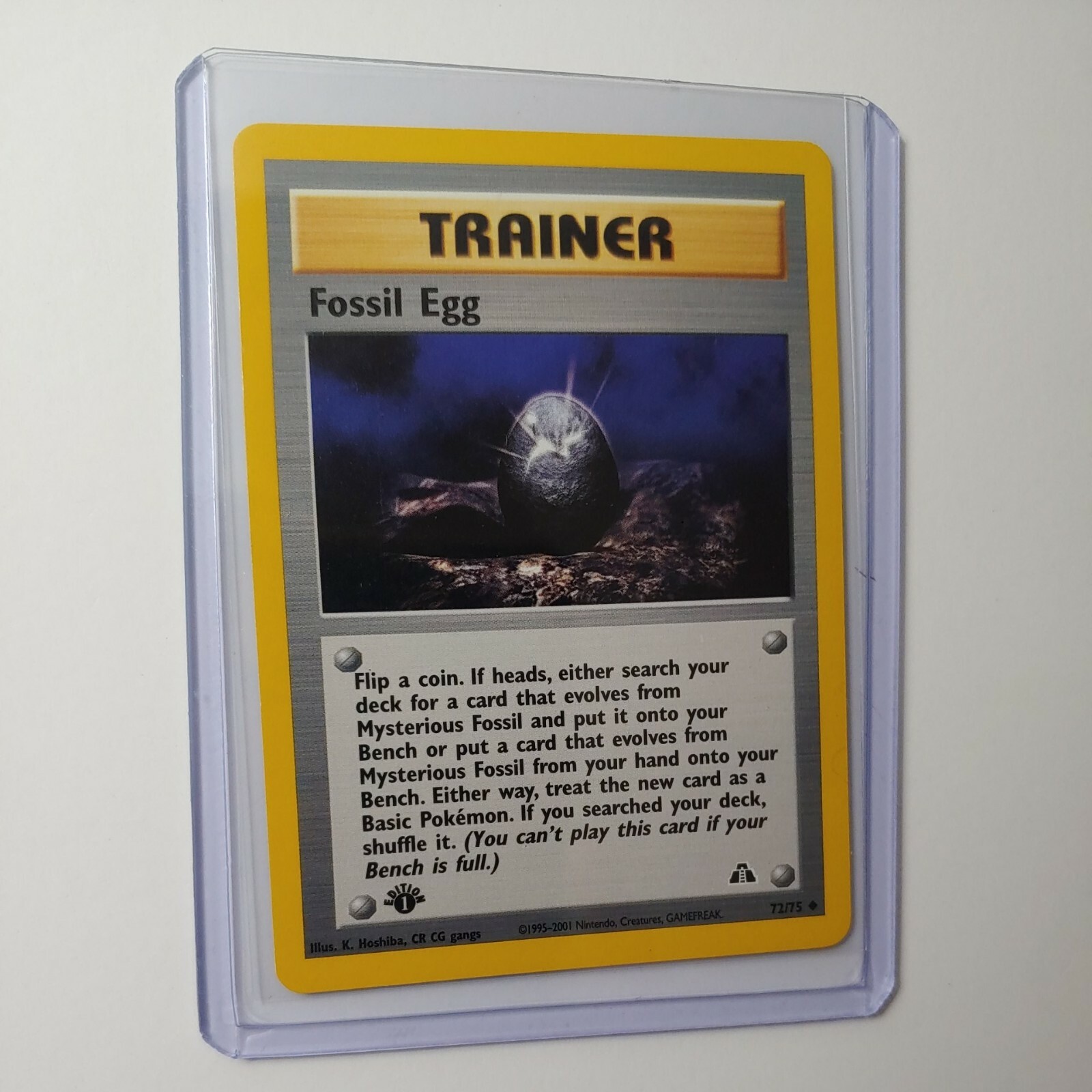 Fossil Egg 72/75 Neo Discovery Trainer Uncommon 1st Edition Pokemon Card NM