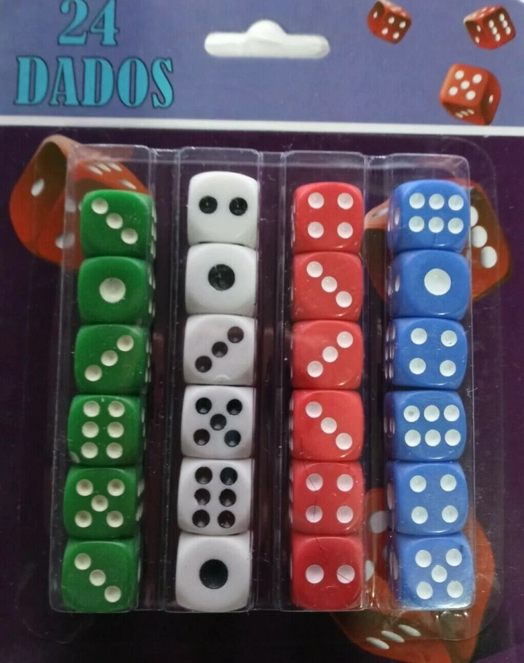 Кости в белом, красном, зеленом для настольных игр активности казино тема вечеринки сувениры 24 - Изображение 2 из 4