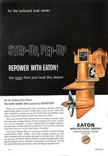 1962 EATON BOAT MOTOR Original Vintage Print Ad Outboard Marine Boating