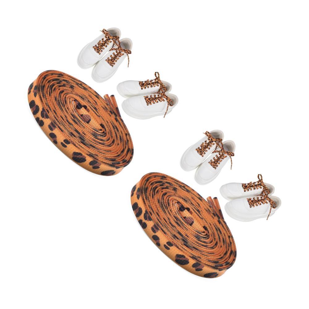 APL 2 Paia Lacci Con Motivo Leopardato Uomo Bambino Per Scarpe Da Ginnastica