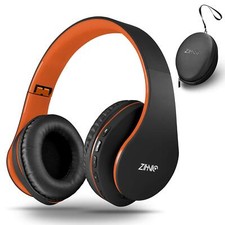 Bluetooth Headphones Over-Ear Foldable Wireless and Wired Stereo Headset Micr...