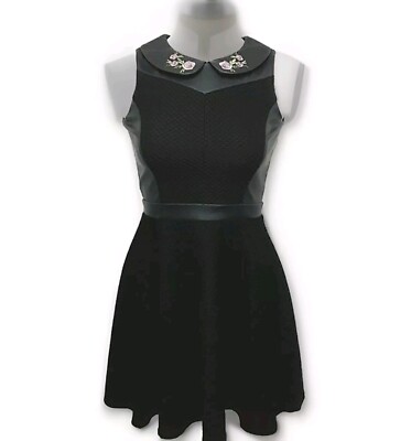 Maddie Faux Leather Trim Knitted Skater Dress Size 1 Junior Size | eBay Maddie Faux Leather Trim Knitted Skater Dress Size 1 Junior Size | eBay
