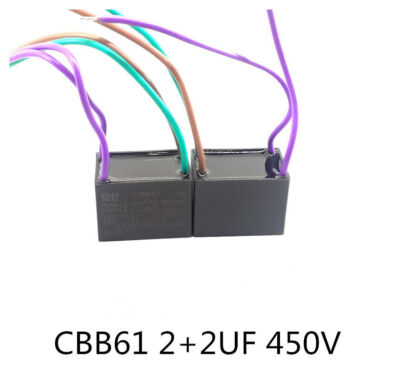 CBB61 motor fan start capacitor 4 wire, 2uf+2uf，2uf+3uf,450V SH  ± 5%
