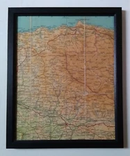 Exmoor and Somerset/Devon border - Framed Original 1952 Bartholomew Cloth Map 