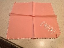 Antique Silk World War Handkerchief U.S. Navy Mother Pink Excellent Hanky Anchor