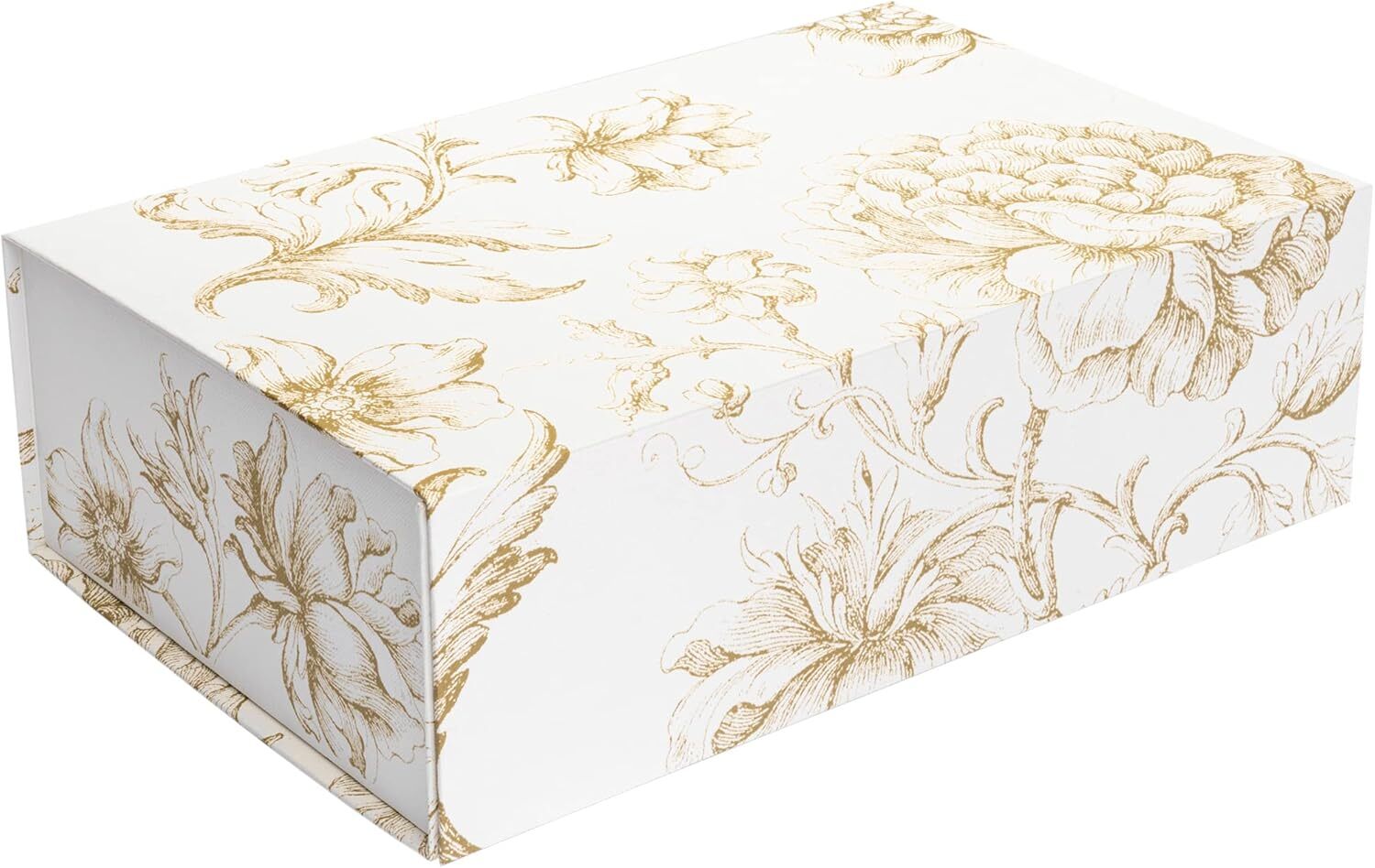| Gold Floral Decorative Box With Magnetic Lid .5 In.