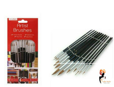 12PC Artist Paint Brushes Set for Oil, Acrylic & Watercolor