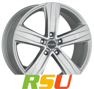 4x MAK Stone 5 silver 7x17'' ET33 LK5 130 ML 84.1 Alufelgen 17 Zoll