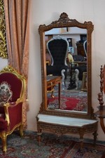 Console con specchiera in noce stile Luigi XVI