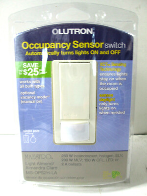 Lutron Occupancy Sensor Switch  MS-OPS2H-LA Maestro Light Almond NEW 