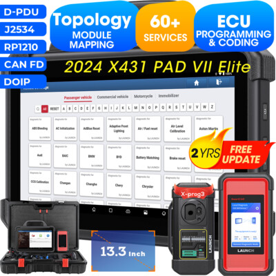 LAUNCH X431 PAD VII Pro X-PROG 3 Car Diagnostic Scanner Key Programming Coding