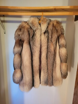 Authentic Crystal Fox Fur coat from Madison's, length is 28'' from collar