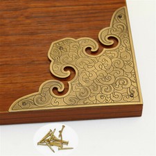 4 X Bronze Corner Protector Decorative for Wood Furniture Box Chest Edge New