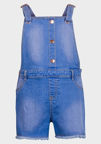 NEW F\u0026F Girls Blue Denim Dungarees 9/10 