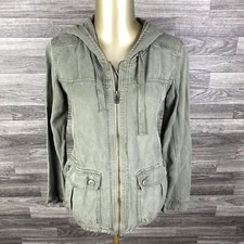 AMERICAN EAGLE Full Zip Up Green Hooded Sweatshirt Hoodie Women's Size XS