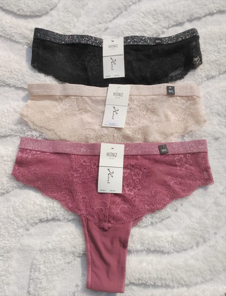 Damen  Spitzen Slip G String Tanga sexy Unterhose mit Spitze 3er Set Unterwäsche - Bild 2 von 4