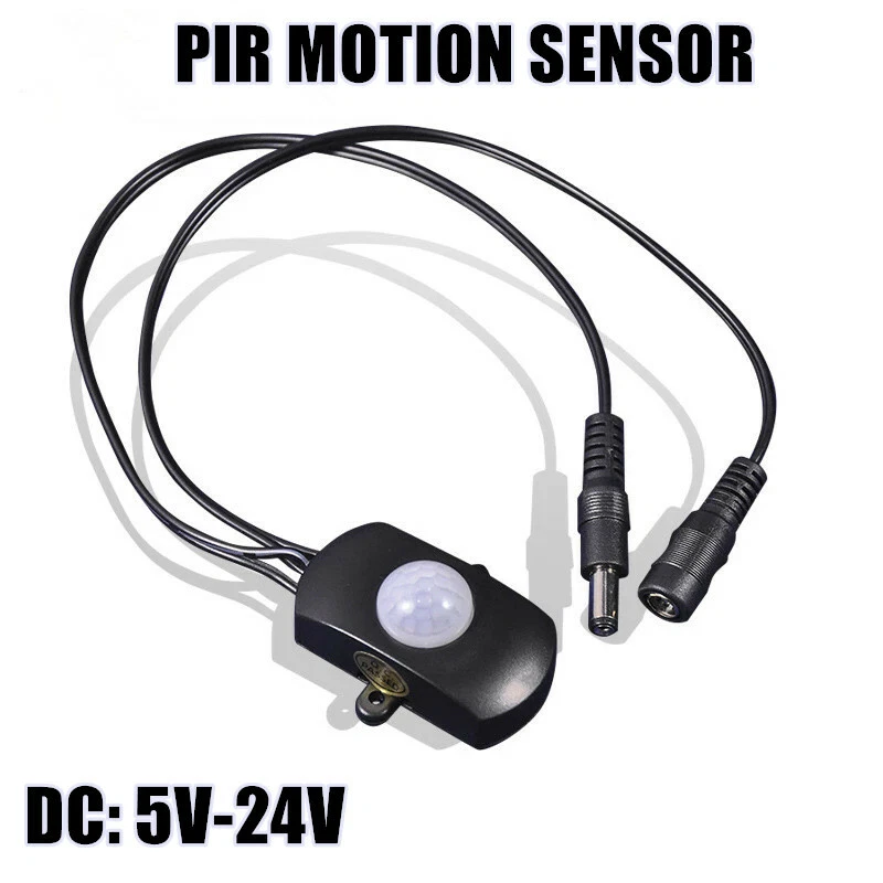 PIR 8 Motion Sensor for 12 24v Applications and LED Strips Lights 5.5x2.5mm Plug