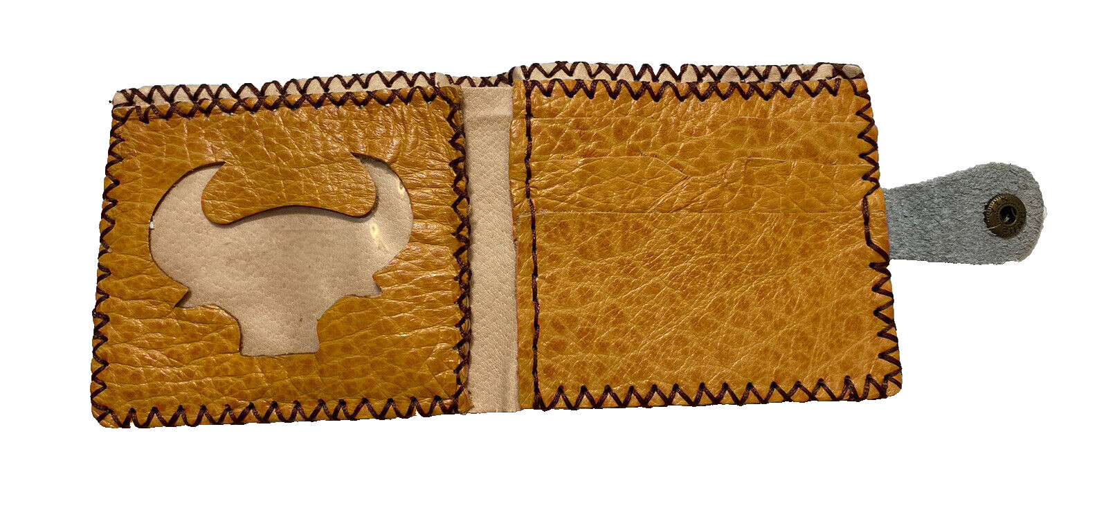 Vintage Leather Boho Patchwork Bifold Wallet Bill… - image 3