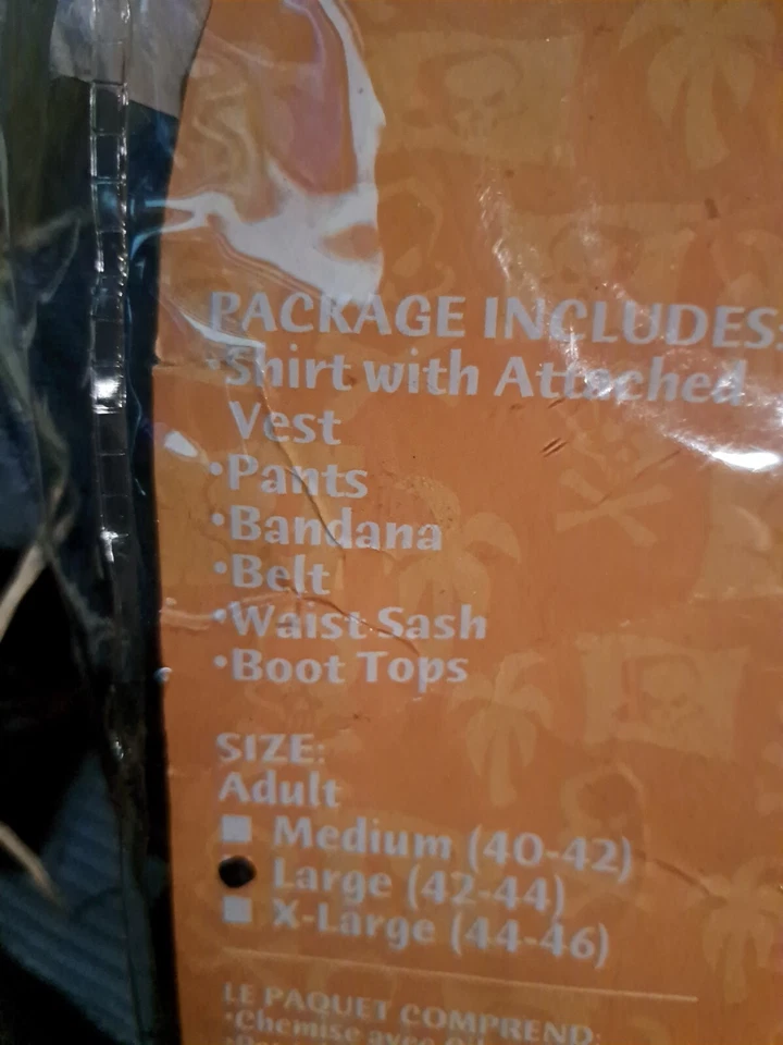 Mens Rogue Pirate Costume Size L 42-44 New - Image 3 of 4