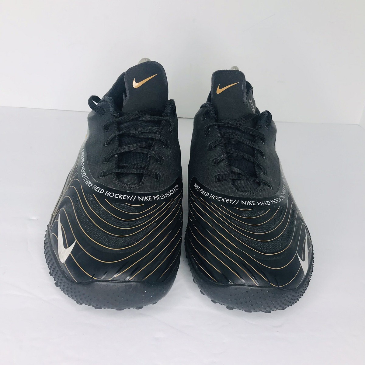 Nike Vapor Drive Field Hockey Shoes Black Gold Mens Size 8  display picture 3