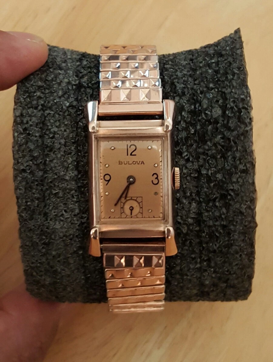 Reloj de pulsera vintage Bulova oro rosa 14k n mero 6861471