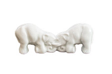 Messerbänkchen Elefanten  Messerbank Messerablage Besteckablage Porzellan weiß