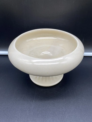 Vintage McCoy Floraline Semi-Gloss Off White #430 Pedestal Planter 4-3/4" x 7"