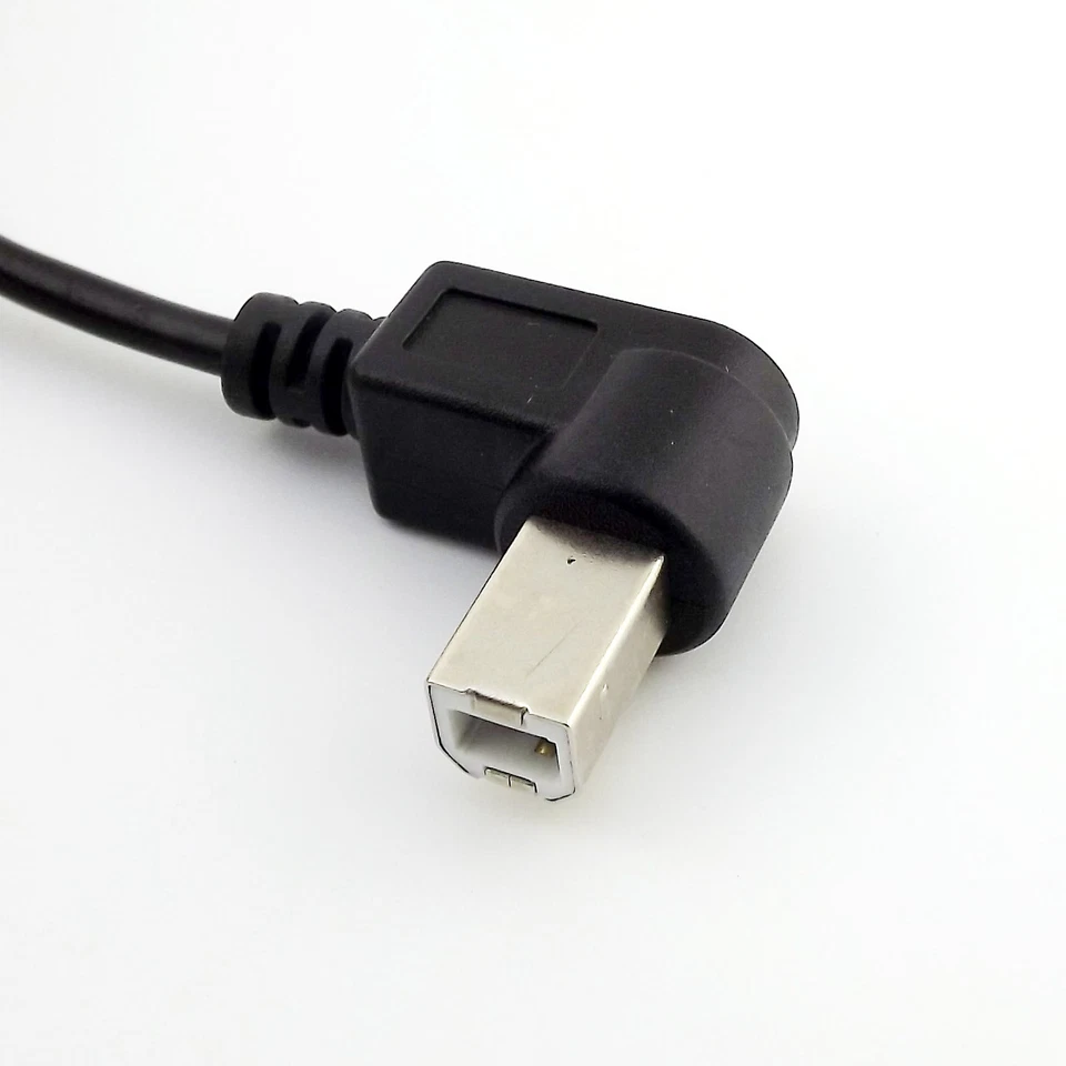 USB 2.0 B Male Right Angled To B Female Printer Extension Data Adapter Cable 1FT - Image 4 of 4