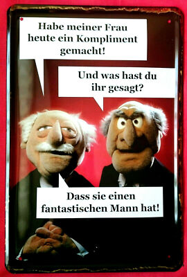 Blechschild 20x30 cm Muppets Waldorf & Statler fantastischer Mann Kompliment