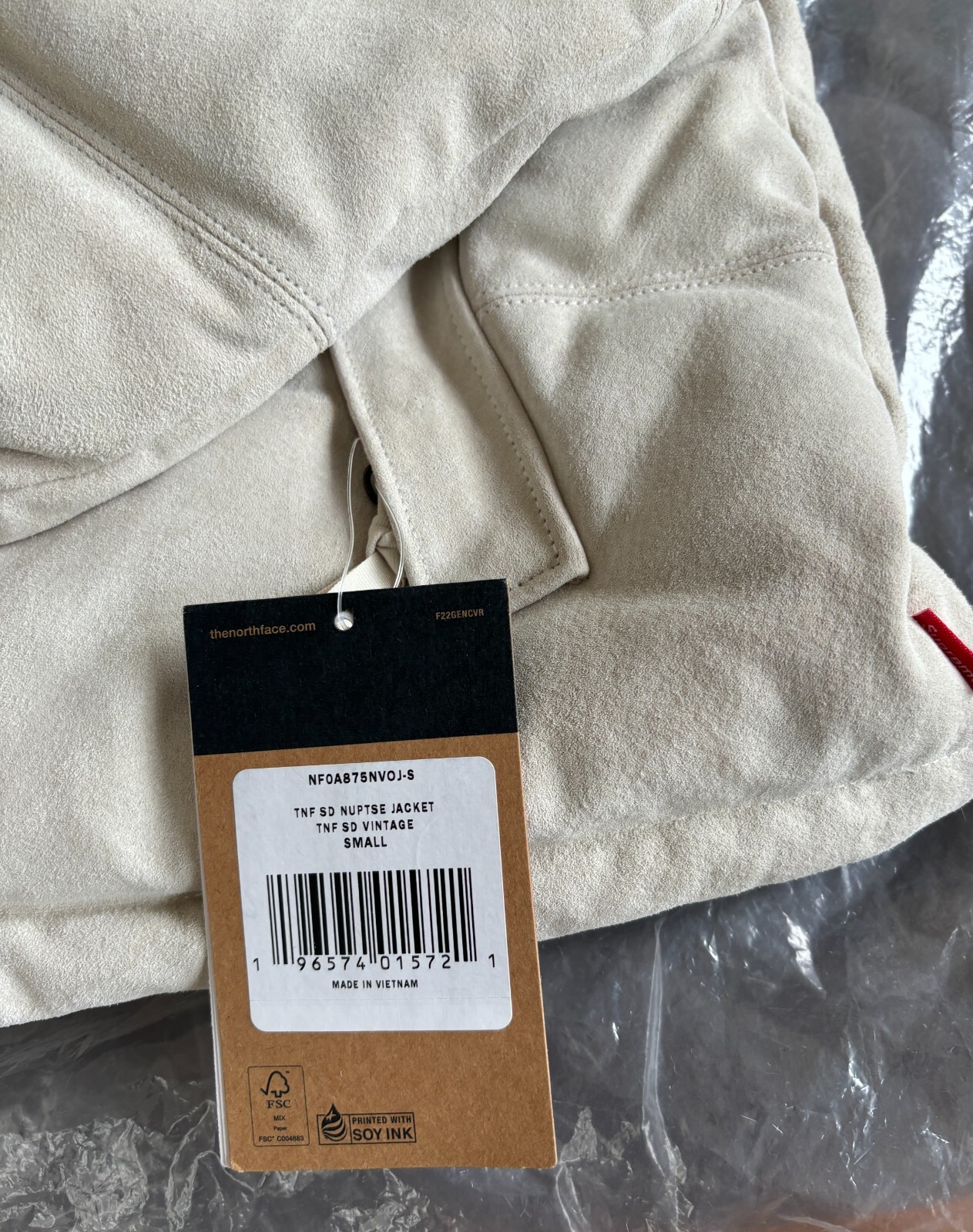 Supreme x The North Face Suede Nuptse Jacket 'Stone' Size S image 10
