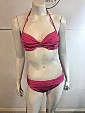 COSTUMI DA BAGNO LA PERLA 814187 REGGISENO ROSA CALDO BIKINI TOP E FONDO 2 PEZZI TAGLIA 10 B/10