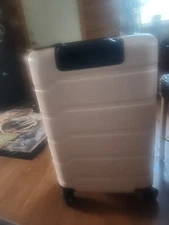 Hardside Medium Checked Suitcase Pink - Open Story