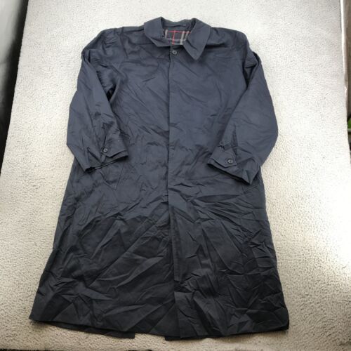 Burberry Trench Coat Adult XL Blue Navy Nova Check Lined 58437