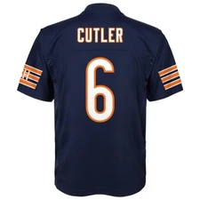 Jay Cutler NFL Chicago Bears Mid Tier Replica Home Navy Jersey Boys SZ (4-7)