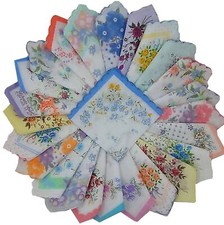 Womens Colorful Ladies Hankies 100 Cotton Handkerchief Wendding Hanky