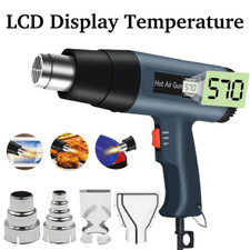 2500W Heat Gun Electric Hot Air Gun Dual Temperature LCD Display 4 Nozzles Tool