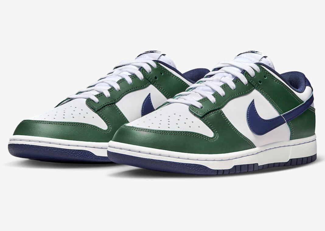 NEW Men's Size 13 Nike Dunk Low Midnight Navy Army Green White