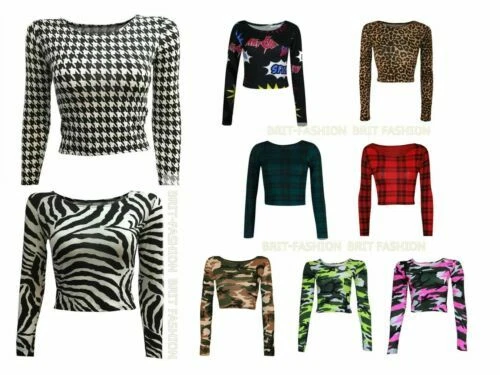 Viscose Scoop Neck Cropped Tops & Shirts for Women