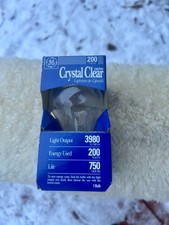 One GE 200W 3980 Lumens Light Bulbs New In Package, Crystal clear  