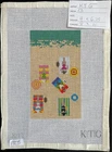 HP Needlepoint 13ct KTG From Above Beach & Bathers Scene Eyeglass Case-PR5