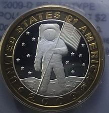 Prototype Daniel Carr -2009-D - Apollo Astronaut 2 $, bi-métal, 13,6 g, comme preuve